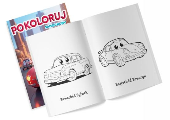 Pokoloruj Samochody  z naklejkami Martel